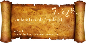 Tankovics Árpád névjegykártya