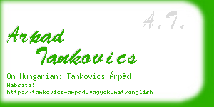 arpad tankovics business card